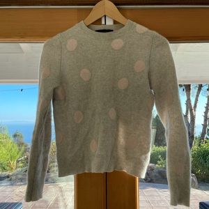 Fitted Cashmere Sweater with Polka Dots